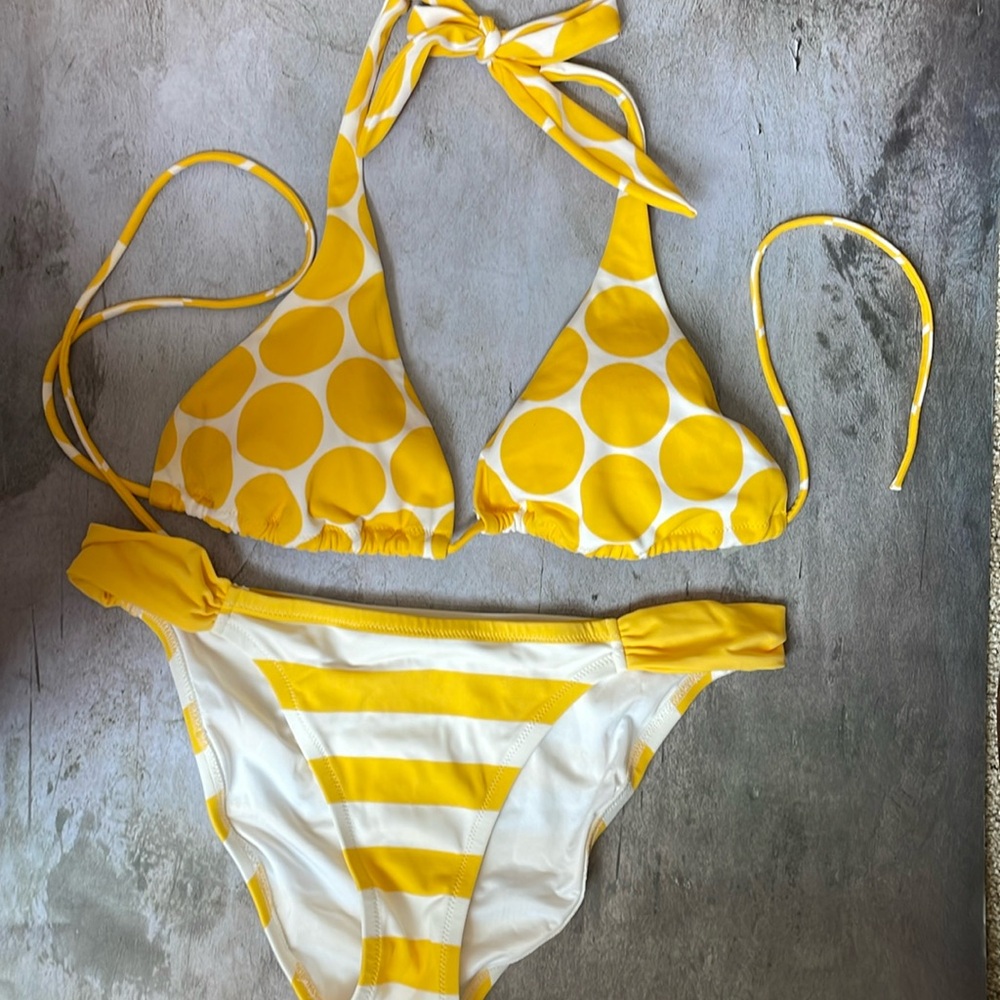Victoria's Secret Yellow and White Bikini